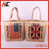 China Best Seller Wholesale Shoulder Jute Bag for Shopping Prices Cheap Jute Bags With Flag