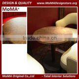 Fine Dining Restaurant Furniture Marble Top Wooden Round Restaurant Dinner Table thumbnail-3