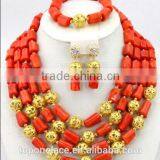 Coral Beads Jewelry Designs African Beads Jewelry Set Bridal Jewelry Set thumbnail-6