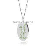 14K Silver Plating in Silver/Brass With Customize Design Botanical Theme 'Bamboo' Drawing With Different Color Crystal thumbnail-1