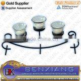 Wrought Iron Candle Holder With Glass Pillor Holder