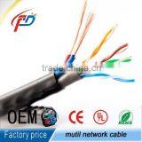 1000ft Bulk 23AWG 4 Pairs Solid Bare Copper Cat6 Waterproof Outdoor Cable