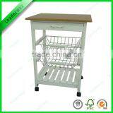 New Design MDF With PVC Wooden Kitchen Trolley With Wheels thumbnail-1