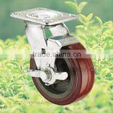 Heavy Duty PVC Wheel, Top Plate 125mm Fixed Industrial Caster thumbnail-3