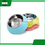 Pet Accessories Love Heart Shaped Eco Anti Slip Stainless Steel Plastic Cat Dog Pet Feeder Water Food Bowl thumbnail-2