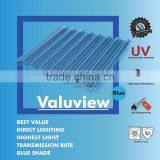 Extruded Color Corrugated Plastic Polycarbonate Roofing Sheet (Valuview Blue ROMA)