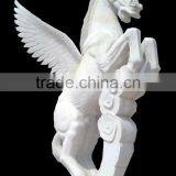 Hand Carving White Marble Animal Horse Sculpture thumbnail-1