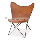 Classic Butterfly Chair Leather With Iron Frames Leisure Chair thumbnail-2