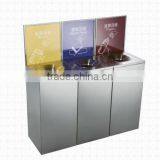 Stainless Steel Triple Waste Bins Recycl Bin for Shopping Mall thumbnail-2