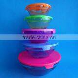 Different Color Lids Glass Bowl Set for Wholesale thumbnail-1