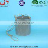 Glazed Grey Hemp Rope Hanging Ceramic Planter Pot thumbnail-3