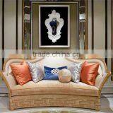 Highly Refined European Rococo Carving Golden Three Seater Sofa With Button Decorations BF12-05314a thumbnail-1