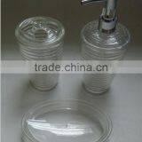 Set of 3 Pcs Plastic Transparent Bathroom Sets thumbnail-1