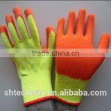 Orange Latex Coated Yellow Cotton Gloves