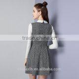 Winter Women Long Sleeve Dress Knitted Plaid Fashion Dress Casual Party Dress thumbnail-3