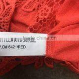 Stocklots Ladies Lace Plain Red Boat Neck T-shirts thumbnail-6