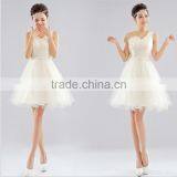 2017 Bridesmaid Short Dress Paragraph Shoulder Halter Sweet Dress Bride Lace Drilling Shoulder Wedding Dress thumbnail-3