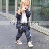 Wholesale Children's Boutique Clothing High Quality Children Clothes Custom Baby Boy Blue Zipped Hoodies thumbnail-3