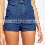 Runwaylover 5305 High Quality Ladies Sexy High Waist Blue Denim Shorts thumbnail-1