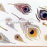 2015 Hot Sale Gold and Silver Feathers Tattoo Stickers thumbnail-3