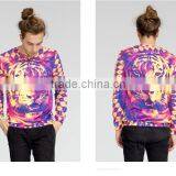 Unisex Colorful Tiger Full Printing Crewneck Sweatshirt thumbnail-1