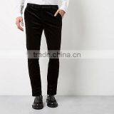 Men's Black Smart Velvet Skinny Fit Pants thumbnail-4