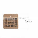 Paper Label Tags Square Brown Handbag Pattern 5cm(2") x 5cm(2"), 1 Piece thumbnail-2