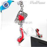 Crystal High Heel Dust Plug Charm,Dust Stopper,Dust Charm for IPhone/Samsung/HTC/iPad thumbnail-1