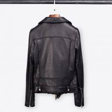2021NEW FASHION LADIES' GENUINE LAMBSKIN LEATHER JACKET MOTORCYCLE JACKET thumbnail-2