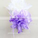 Wholesale Satin Felt Base Flower With Feather Baby Headband thumbnail-5