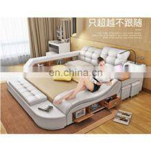 Hot Italy Designs Camas Smart Leather Wood Beds Massage King Size Bed Sets thumbnail-1