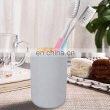 Modern European Style Household 6 Pieces Bamboo Lid Plastic Bathroom Sets Luxury Bathroom Accessories for Hotels thumbnail-4