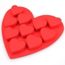 3D DIY Kitchen Accessories Fondant Candy Cake Chocolate Silicone Baking Mold 10 Cavity Love Heart Shaped Breakable Silicone Mold thumbnail-2