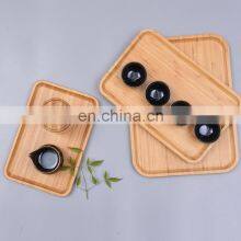 Natural Ecofriendly Round Wooden Platter Snack Food Bamboo Serving Tray thumbnail-4