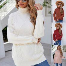 SW02 Women's Fisherman Cable Turtleneck Sweater