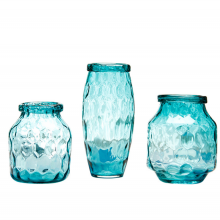 Nordic Blue Colored Glass Insertions And Light Luxury Decorations Lily Shaped Glass Vase For Living Room thumbnail-5