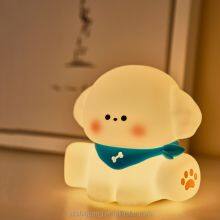 Cartoon Puppy Dimmable Cute Dog Silicone LED USB Rechargeable Animal Night Lamp for Kids Bedroom Gift thumbnail-1