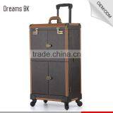 Guangzhou Factory PVC Trolley Makeup Case Rolling Case Cosmetic Case With Wheels thumbnail-3