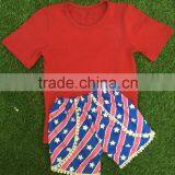 American Girls 4th July Wear Outfits For New Baby Girls Ruffles Short Sets In Fashion Latest Design Girl Summer Sets thumbnail-2