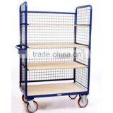 4 Wheels Cage Trolley With Shelving