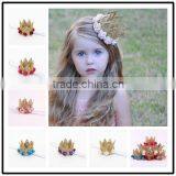Hot-sales Kids Large Crown Headband Colorful Crown Flower Headband Wh-1795 thumbnail-1