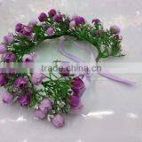 Wholesale Artificial Women Rose Flower Wedding Crown Head Band Tiara Flower Crown Garland for Girls thumbnail-6