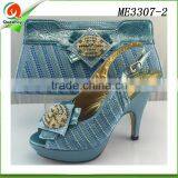 Green Italian Shoes and Bag Set Women High Heels Shoe and Handbag to Match thumbnail-2