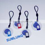 4pcs/pack Jelly Crystal NFC Tag With Strap Lanyard Classic 1K