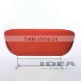 Replica Arne Jocabsen Swan Chair Loveseat - Red Genuine Leather thumbnail-4