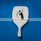 White Wooden beach rackets with printing, Wooden beach tennis rackets
