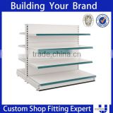 Customized spray painted wood retail shelving displays