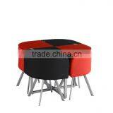 1 Table and 4 Chairs Dining Set Saving More Space thumbnail-2