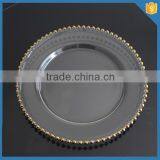 LXHY-T053 Wedding Cheap Beaded Gold Charger Plate Quality Choice thumbnail-2