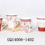 2014 400ml White Bone China Mugs Tall With Handle and Printing Korean Style Good Sale thumbnail-4